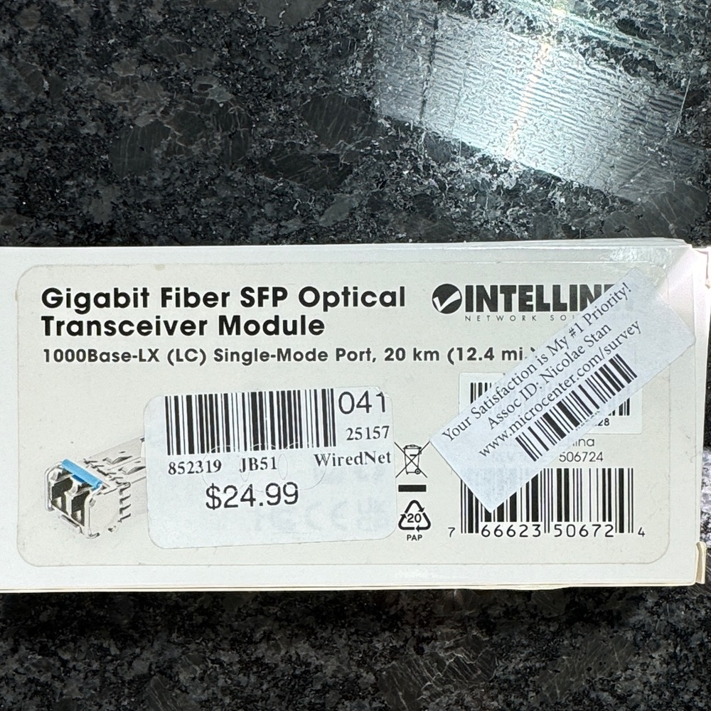 Gigabit Fiber SFP Optical Transceiver Module - Silver